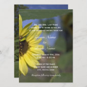 祝ひまわり！夏の結婚式の招待 招待状 (正面/裏面)