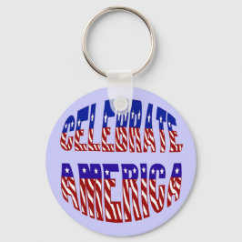 祝アメリカ国旗のフォント#1キーチェーン キーホルダー