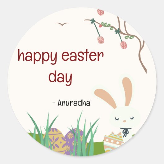 祝イースター：喜びと再生の日 ラウンドシール (正面)