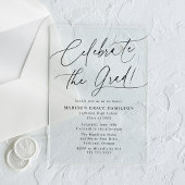 祝エレガント卒業 アクリル招待状