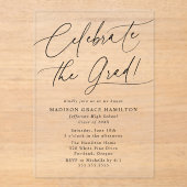 祝エレガント卒業 アクリル招待状 (正面)