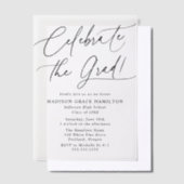 祝エレガント卒業 ベラム紙招待状 (オフセット)