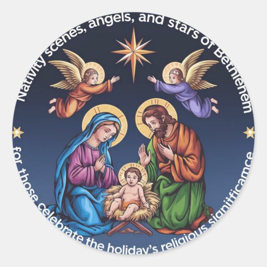 祝クリスマスの喜び ラウンドシール (正面)