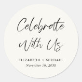 祝クリームと結婚 ラウンドシール (正面)