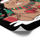 祝ザホリデーシーズンかわいいカピバラクリスム ポスター (角)