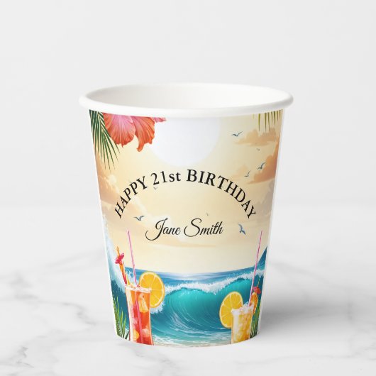 祝スタイル21歳の誕生日 紙コップ (正面)