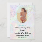 祝スタイル!女の子モダンのためのパステル 招待状 (正面)