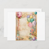 "祝スタイル:誕生日独占的はがき" インビテーションポストカード (正面/裏面)