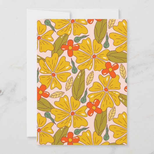 祝スタイル!Groovy Boho卒業 招待状 (裏面)