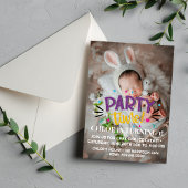 祝スマイルだ！パーティータイムフォト誕生日 招待状