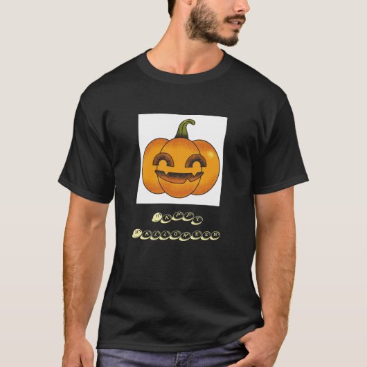 祝ハッピーハローウィンカボチャ衣服男性 Tシャツ (正面)