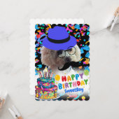 祝ハッピーバースデープードルノートカード カード (正面/裏面インサイチュ)