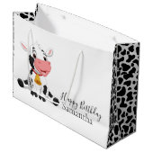 祝ハッピーバースデーベビー牛 ラージペーパーバッグ (正面アングル)