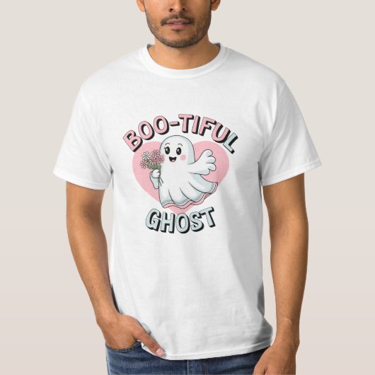 祝ハロウィンと不気味幽霊デザイン Tシャツ (正面)