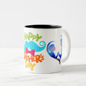 祝パパユニーク父の日の賜物 ツートーンマグカップ (正面右)