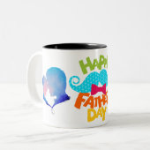 祝パパユニーク父の日の賜物 ツートーンマグカップ (正面左)