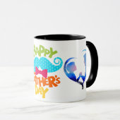 祝パパユニーク父の日の賜物 ツートーンマグカップ (正面右)