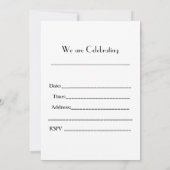 祝パーティー 招待状 (裏面)