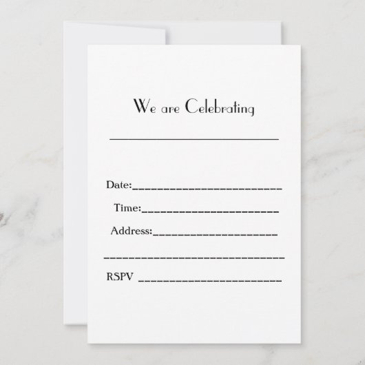 祝パーティー 招待状 (裏面)