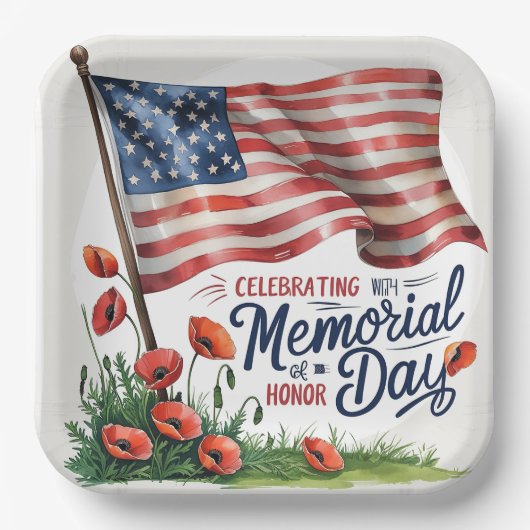 祝メモリアルデーパーティープレート ペーパープレート (正面)