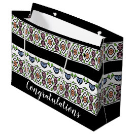 祝モダンパターン（の模様が）あるい ラージペーパーバッグ
