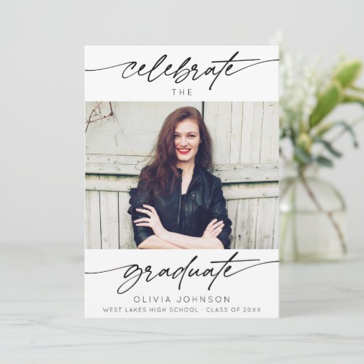 祝モダン写真卒業 招待状 (スタンド正面)