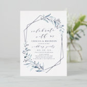 祝一緒に!ほこりっぽい緑のバラ金ゴールドパーティー 箔招待状 (立ち正面)