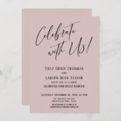 祝一緒に!ほこりモダンバラ結婚披露宴 招待状 (正面/裏面)