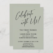 祝一緒に！セージモダン結婚披露宴 招待状 (正面/裏面)