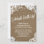 祝一緒に！バーラップレースフローラライトパーティー 招待状 (正面)