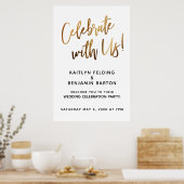 祝一緒に！ミニマル金ゴールド手書きイベント ポスター (キッチン)