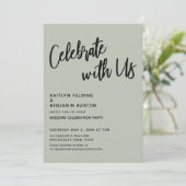 祝一緒に！手書きSage Green Invitati 招待状 (スタンド正面)