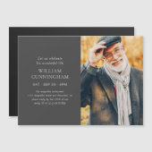 祝人生のミニマモダンシンプルリスト写真 マグネット招待状 (正面/裏面)