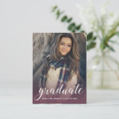 祝写真ブルゴーニュ卒業グラデーションパーティー インビテーションポストカード (スタンド正面)