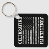 祝十二月ヴィンテージ米国国クール旗 キーホルダー (正面)