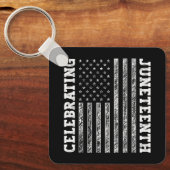 祝十二月ヴィンテージ米国国クール旗 キーホルダー (正面)