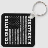 祝十二月ヴィンテージ米国国クール旗 キーホルダー (裏面)