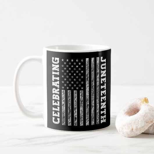 祝十二月ヴィンテージ米国国クール旗 コーヒーマグカップ (ドーナツ)