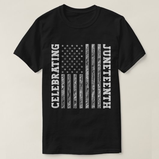 祝十二月ヴィンテージ米国国クール旗 Tシャツ (デザイン正面)