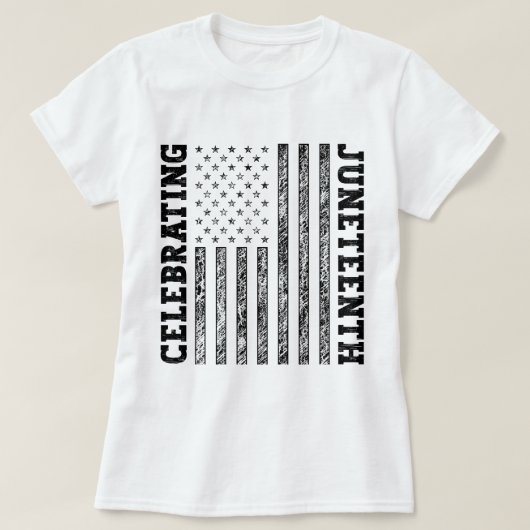 祝十二月動揺して米国国旗 Tシャツ (デザイン正面)