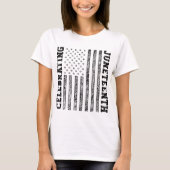 祝十二月動揺して米国国旗 Tシャツ (正面)