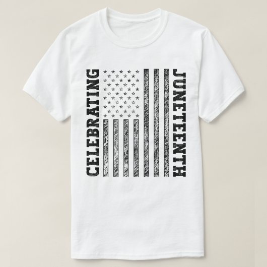 祝十二月動揺して米国国旗 Tシャツ (デザイン正面)