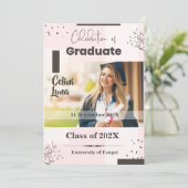 祝卒業モダン（ベージュ&ブラウン） 招待状 (スタンド正面)