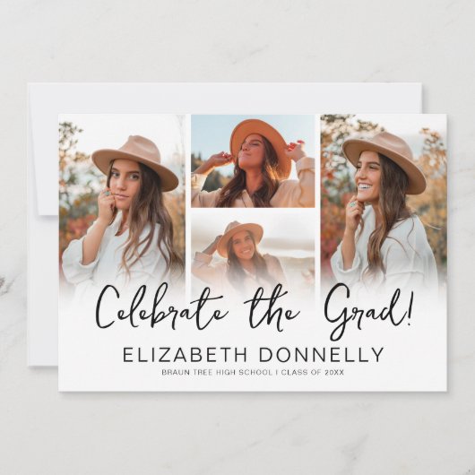 祝卒業写真 招待状 (正面)