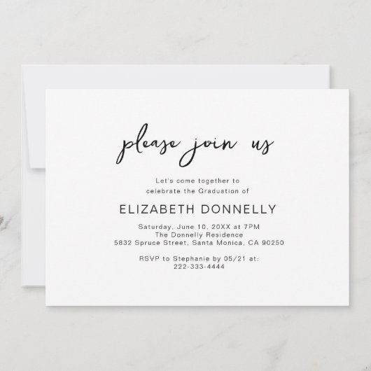 祝卒業写真 招待状 (裏面)