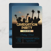 祝卒業！カスタム卒業党 招待状 (正面/裏面)