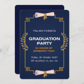祝卒業！カスタム卒業党 招待状 (正面/裏面)