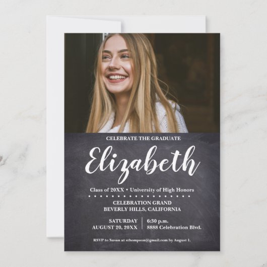 祝卒業 招待状 (正面)