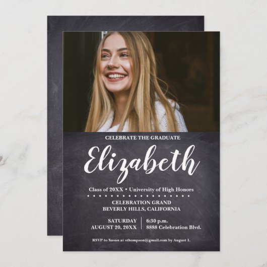 祝卒業 招待状 (正面/裏面)