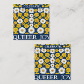 「祝同性愛者ジョイビジネスカード – LGBTQ+ スクエア名刺 (正面/裏面)